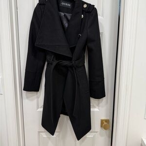 Guess Women's Classic Black Trench Coat